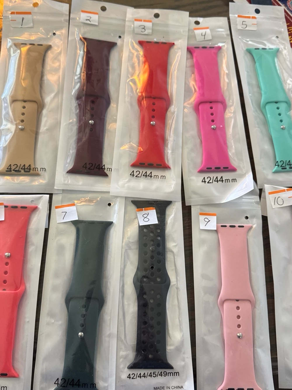 2 Silicone Replacement Apple Watch Bands - Assorted Colors (42/44mm). Pick 2